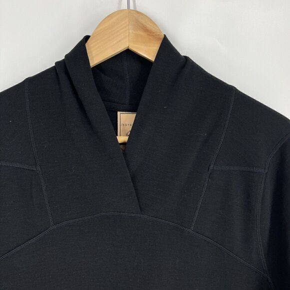 Indygena Dress Size Medium Black Drawstring Tie Waist Casual Pockets V Neck - Picture 3 of 9